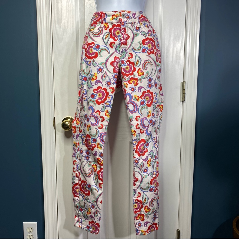 Anthropologie Pilcro and the Letterpress Floral Print Mid Rise Skinny Jeans